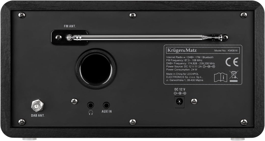 Krüger&Matz KM0816 Internetradio mit Wetterstation, Alarm, RDS, Bluetooth FM/DAB+ / Internet Schwarz