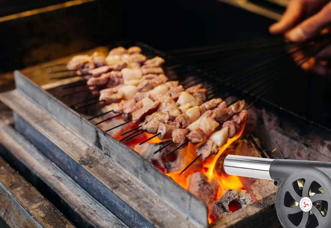 Grillgebläse für das Kochen im Freien, Handkurbelgebläse, Grill-Feuerbalg für Picknick-Campingkocher