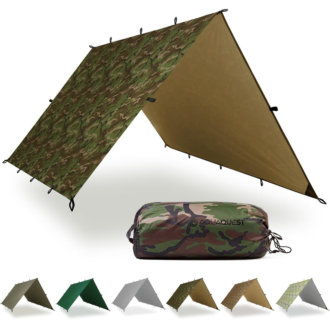 AQUAQUEST Safari wasserdichte Camping-Plane - Leichter Sonnenschutz oder Regenschutz - Wandern, Ruck