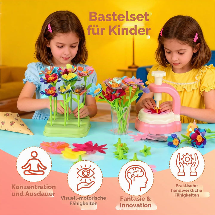 LIAILA Blumen Basteln Kinder, Stoff Blumenstrauss Basteln Mädchen ab 5-12 Jahre, Blumen Bastelset mi