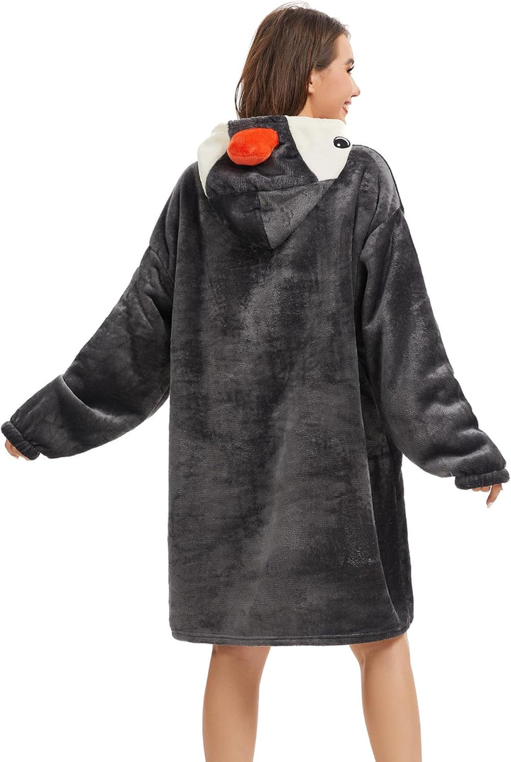 LATH.PIN Tragbare Decke Hoodie Übergrosse – Tierformen Tragbare Decken mit Armärmeln mit Kapuze Pull