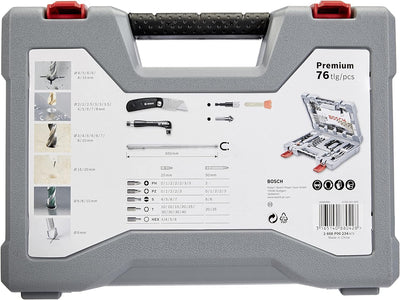 Bosch 76tlg. X-Line Titanium Bohrer- und Schrauberbit-Set (für Holz, Stein und Metall, inkl. Schneid