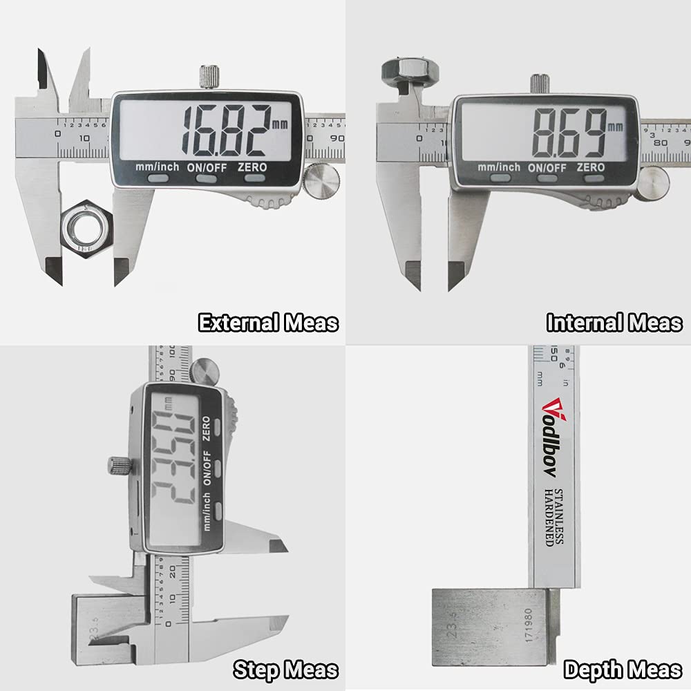 Digitaler Messschieber Schieblehre,Vodlbov 150mm/6 Zoll Hochpräzise Edelstahl schiebelehren digital