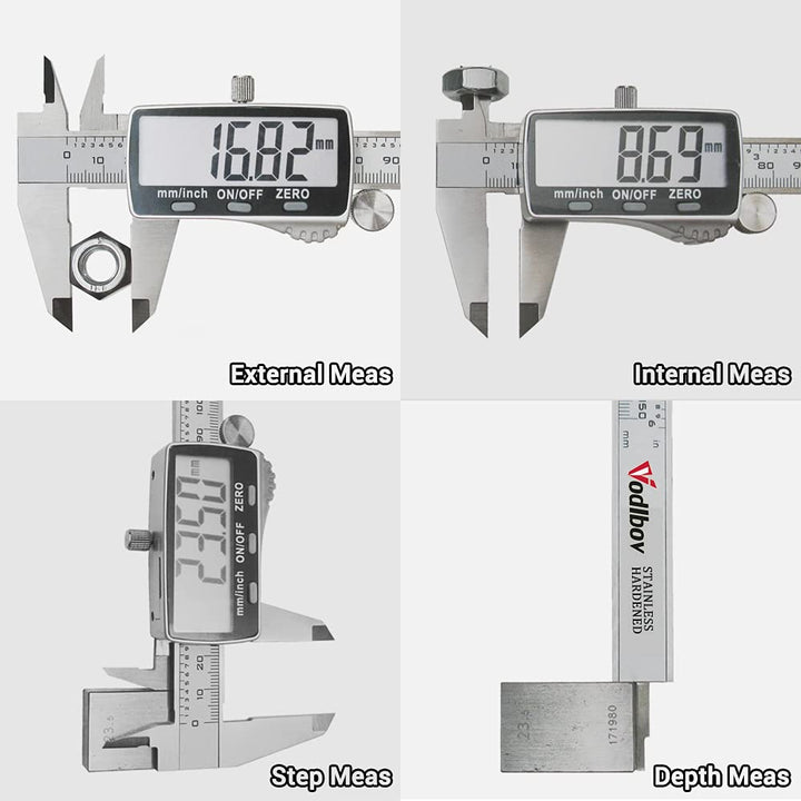 Digitaler Messschieber Schieblehre,Vodlbov 150mm/6 Zoll Hochpräzise Edelstahl schiebelehren digital