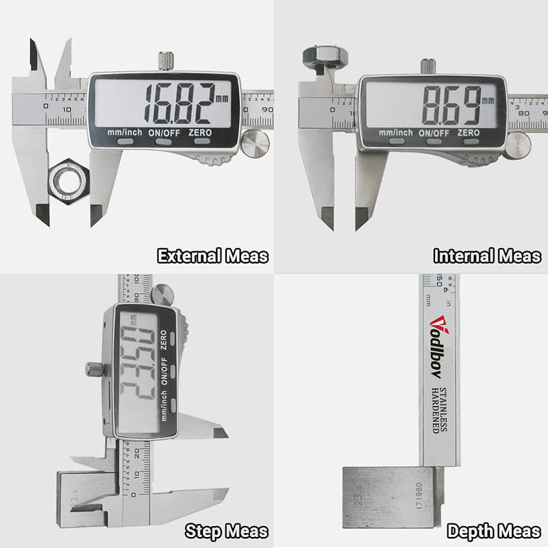 Digitaler Messschieber Schieblehre,Vodlbov 150mm/6 Zoll Hochpräzise Edelstahl schiebelehren digital