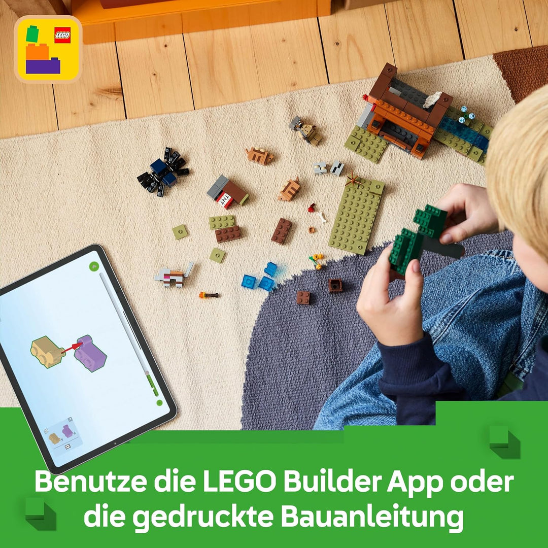 LEGO Minecraft Die Expedition zur Gürteltiermine, Set mit Minifigur aus dem Videospiel, Bauspielzeug