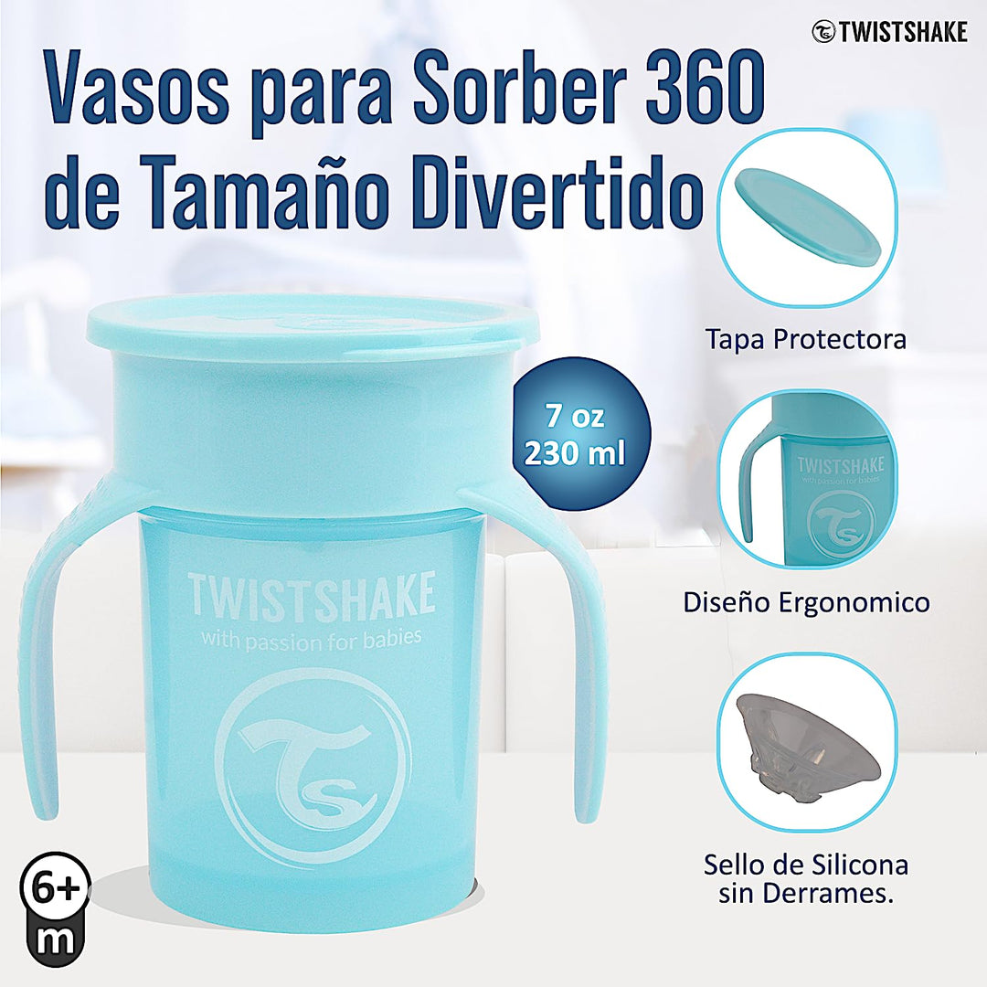 Twistshake Trinkbecher-Set - 3-teilig | 2x Becher 360-1x Minibecher | Auslaufsicherer Kinderbecher |