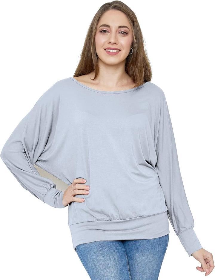 Van Der Rich ® - Oversize T-Shirt mit Fledermausärme - Damen Ml-grau XXL, Ml-grau XXL