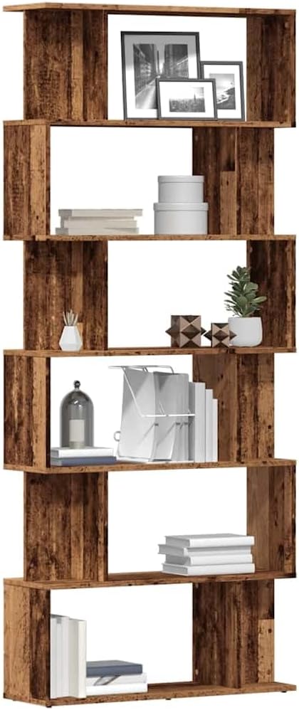 vidaXL Bücherregal Altholz-Optik 80x24x192 cm Holzwerkstoff, Büroschrank, Bücherregal, Regal, Bürore