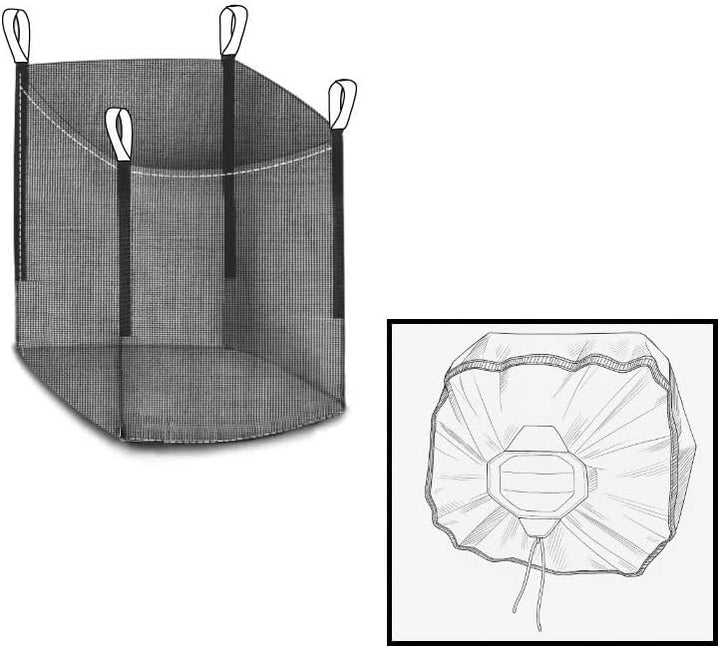 Woodbag Holz Big Bag Netzgewebe mit Sternboden 100x100x100/120/140/160cm für Brennholz (ohne Inhalt)