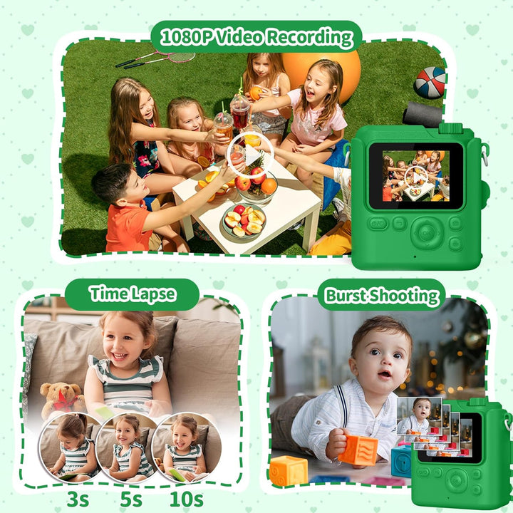 Gofunly Sofortbildkamera Kinder, 1080P HD Kinderkamera Sofortbildkamera mit 32GB Karte & DruckerPapi