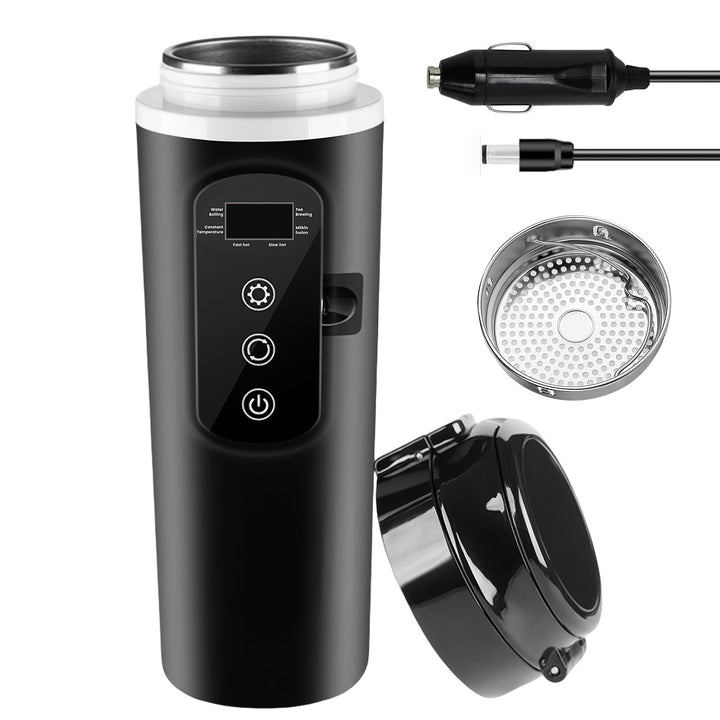 Wasserkocher für Auto, Reisewasserkocher 500ml, Tragbarer Auto Wasserkocher 12V 24V Elektrischer, mi