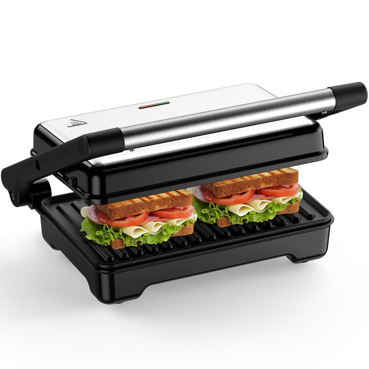 YASHE Sandwichmaker, 1500W Panini Grill, XXL Antihaftplatten, Automatische Temperaturregelung, Kontr