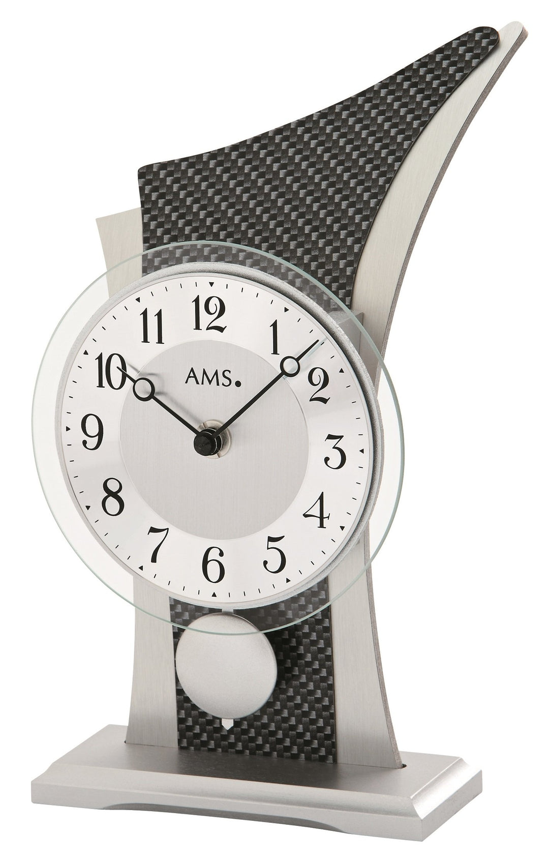 AMS Moderne Tischuhr mit Quartzwerk, batteriebetrieben - Modern Style Quartzpendel-Tischuhr 26cm- 11
