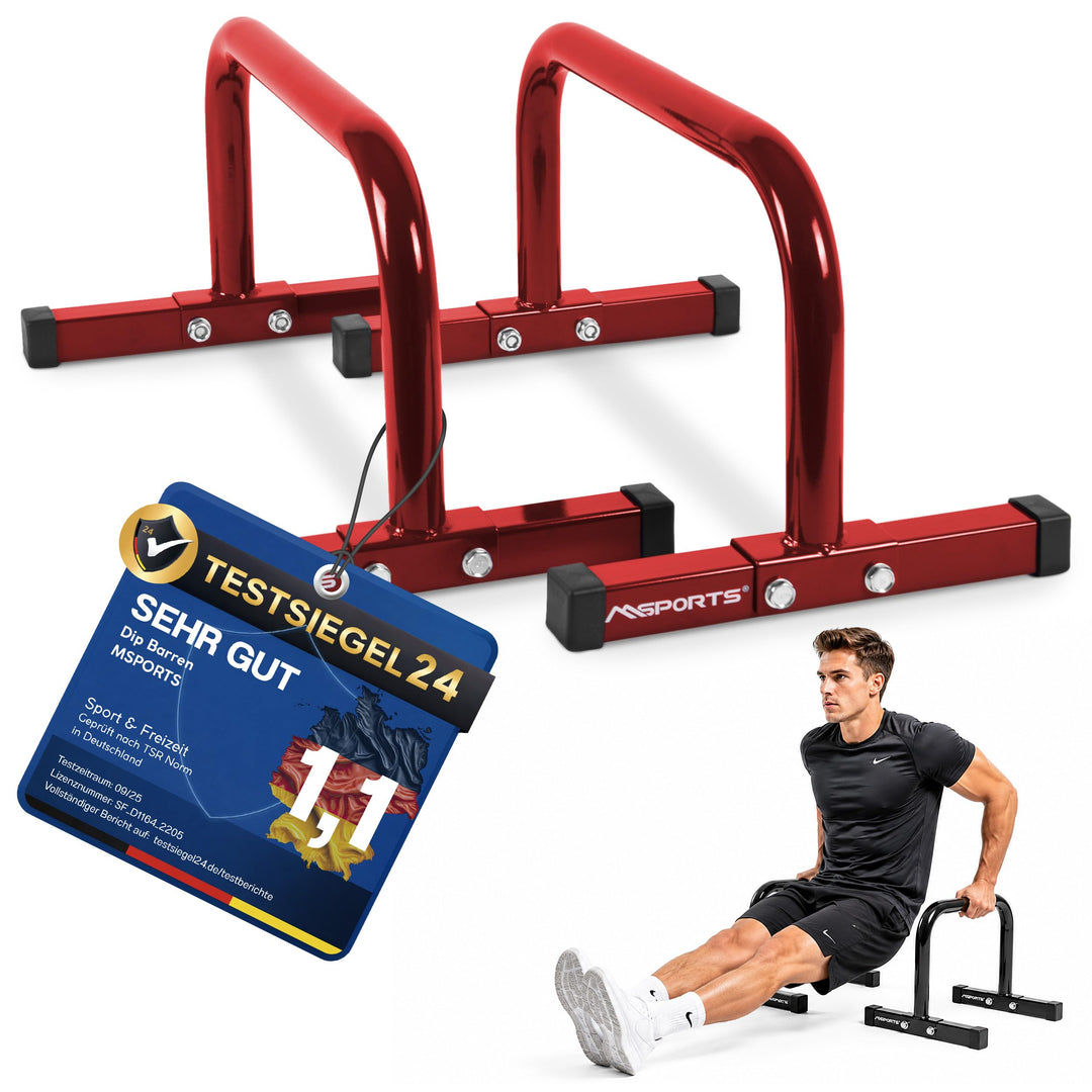 MSPORTS Low Fitness Parallettes Minibarren Professional LxBxH: 60x35x29 cm| Push-Up Bars Liegestützg