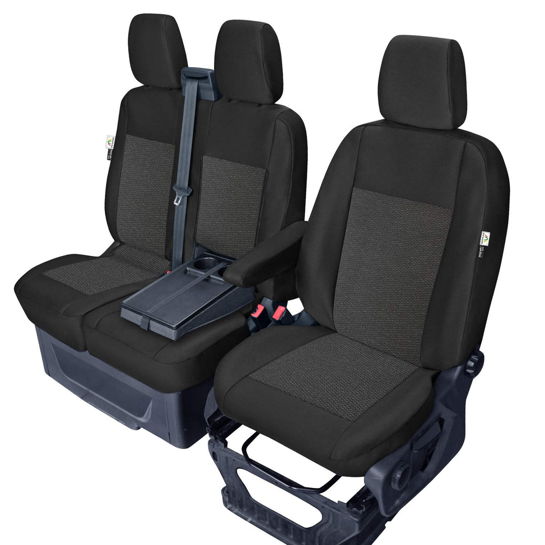 Sitzbezüge Tailor Made passgenau kompatibel mit Ford Transit Custom ab 2012 und ab 2018 Stoffbezüge
