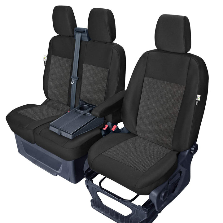 Sitzbezüge Tailor Made passgenau kompatibel mit Ford Transit Custom ab 2012 und ab 2018 Stoffbezüge