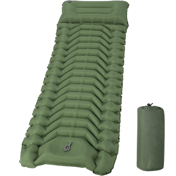 HAUSPROFI Isomatte Camping, Ultraleicht Camping Luftmatratze mit Fusspumpe & Kissen, Aufblasbare Mat