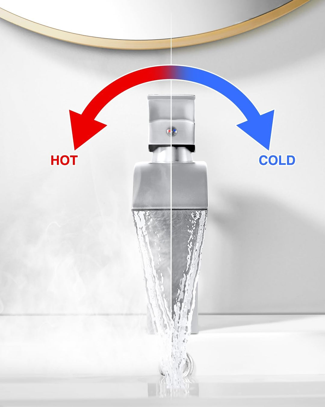 kisimixer Wasserhahn Bad Wasserfall, Waschtischarmatur mit Auslauf Höhe 105 mm, Einhebelmischer Bade