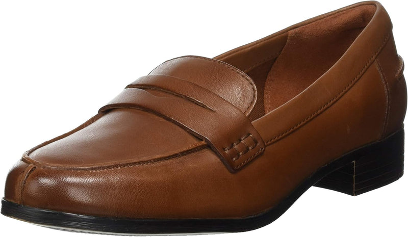 Clarks Damen Hamble Loafer 40 EU Tan Leather, 40 EU Tan Leather