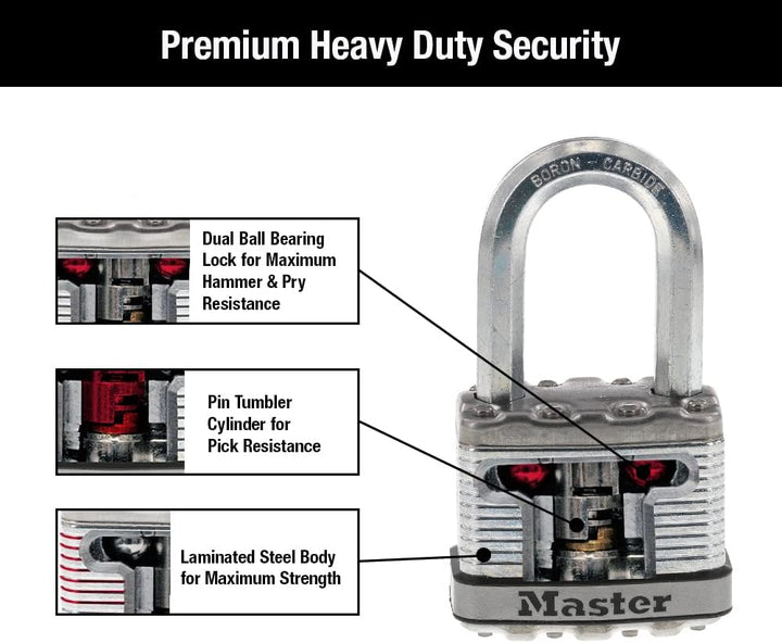 Master Lock M5XDLF Magnum Heavy Duty Vorhängeschloss mit Schlüssel, 1 Stück 1 Pack, 1 Pack