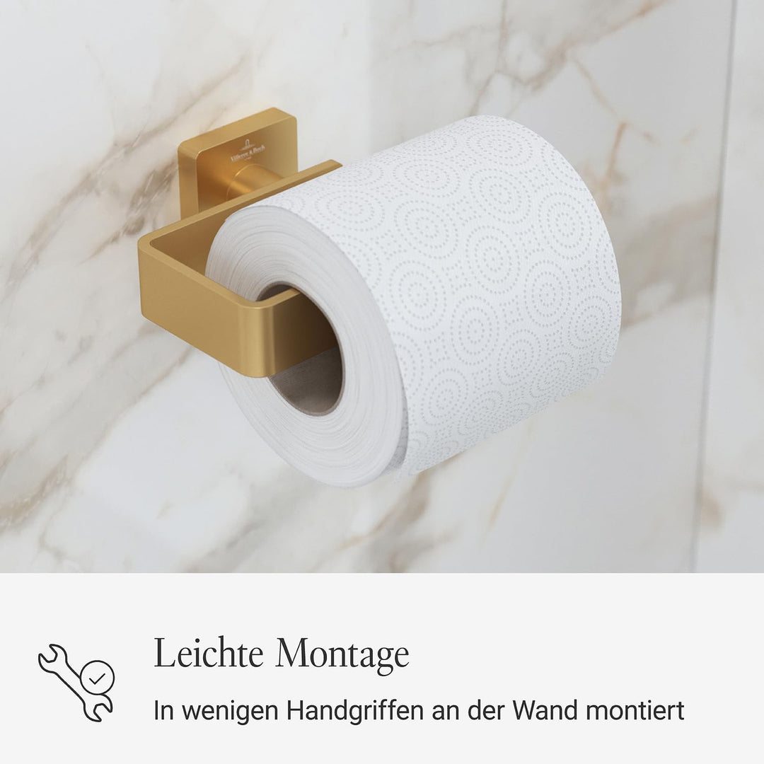 Villeroy &amp; Boch Elements Striking Toilettenpapierhalter ohne Deckel, Klopapierhalter für Wandmontage