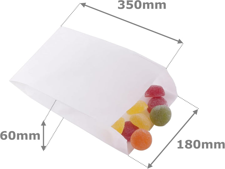 DIY-24H | Verschiedene Grössen wählbar | Papiertüten Farbe Weiss Geschenktüten Papier, Kleine Tüten