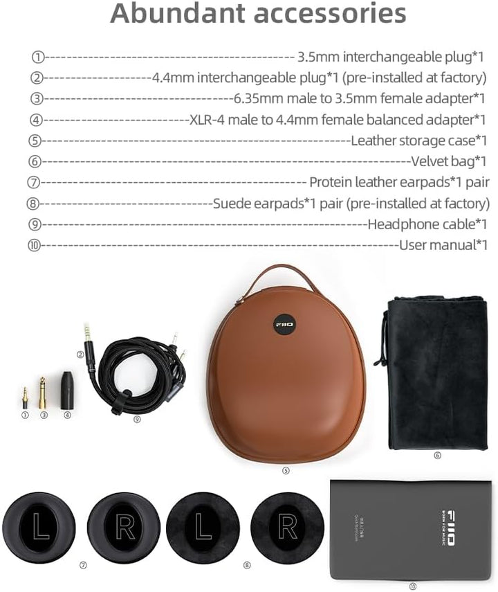 FiiO FT5 Open-Back 90 mm planar magnetische Kopfhörer für Audiophile/Studio, toller Klang, hohe Empf