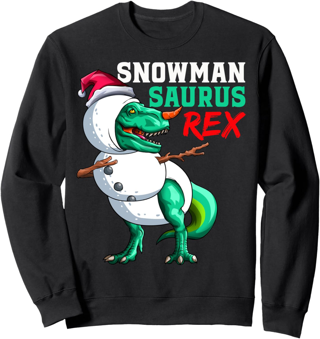 Schneemann Saurus T Rex lustige Weihnachten Dinosaurier Sweatshirt