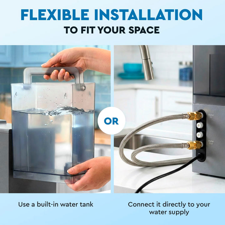 Ecosoft Wasserspender Spark – Auftisch Osmoseanlage mit 4-Stufiger-Filtrierung – UV-Reinigung, Touch
