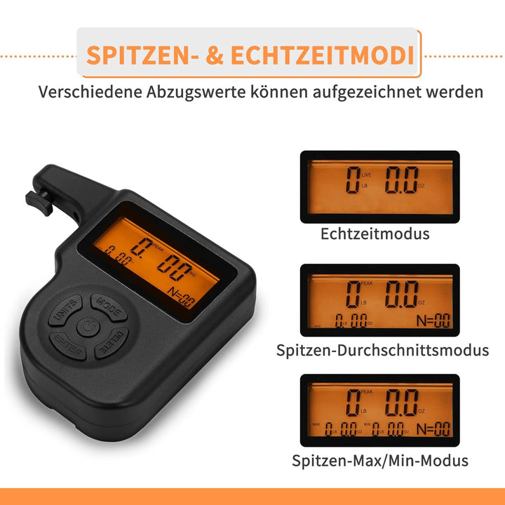 BOOSTEADY Digitaler Auslöse-Zugmesser, 0-5,4 kg Trigger-Zugwaage, 28,3 g Schritten für genaue Messwe
