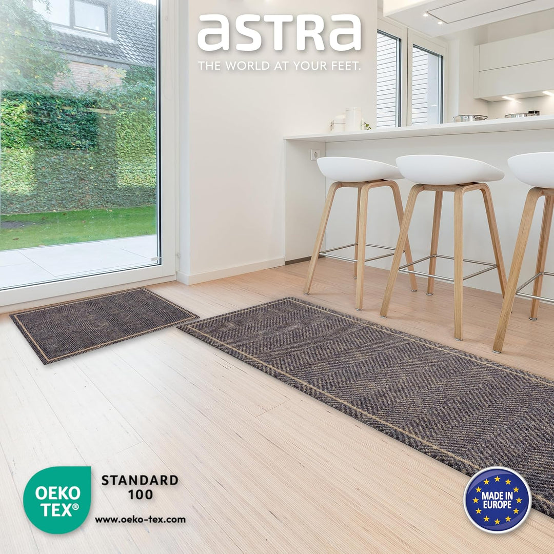 Astra rutschfeste Sauberlaufmatte innen - Fischgrät Welcome 50 x 70 cm - Wohnraum Fussmatte Design -