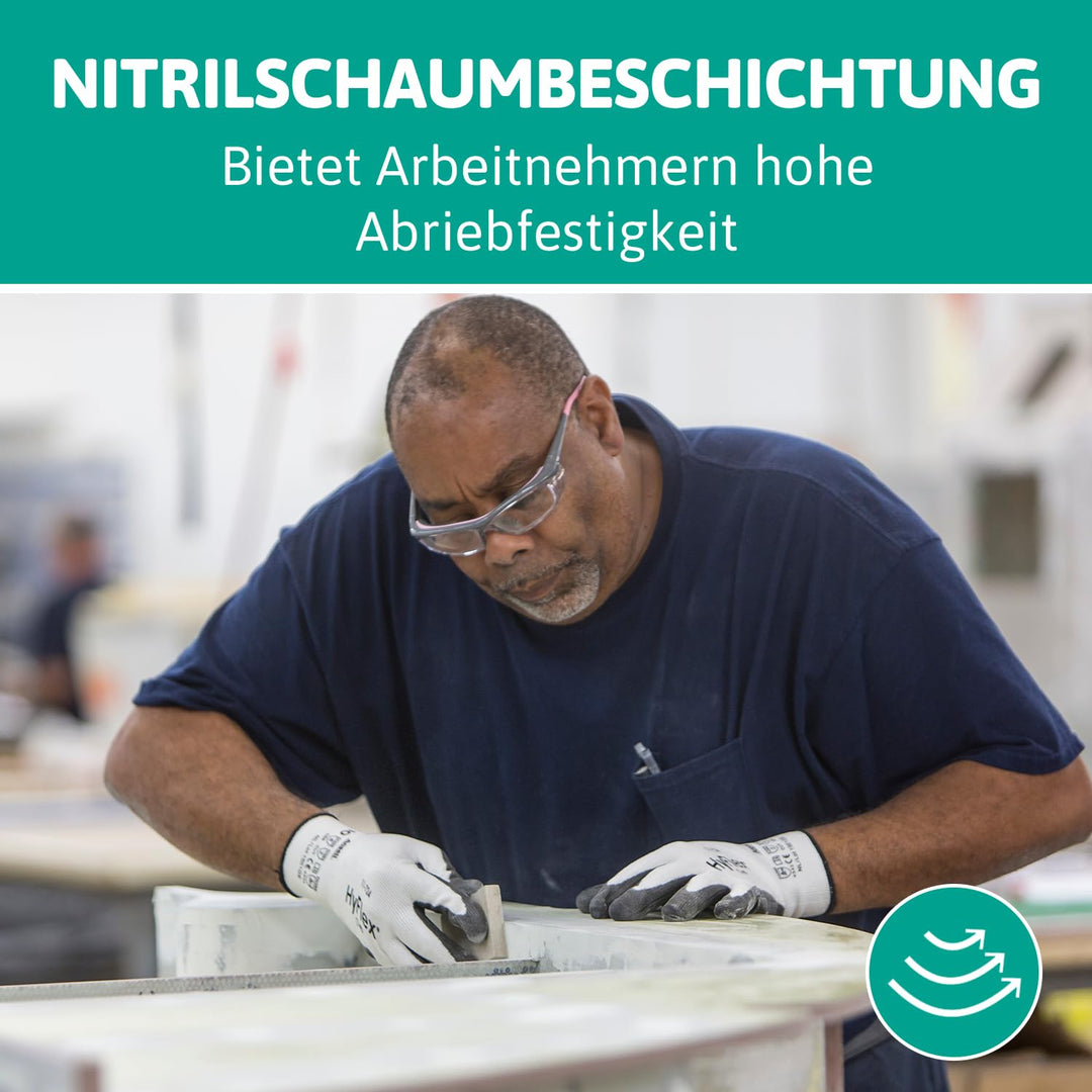 Ansell HyFlex 11-800 Professionelle Arbeitshandschuhe, Rutschfeste Nitril-Beschichtung, Industrie-Sc