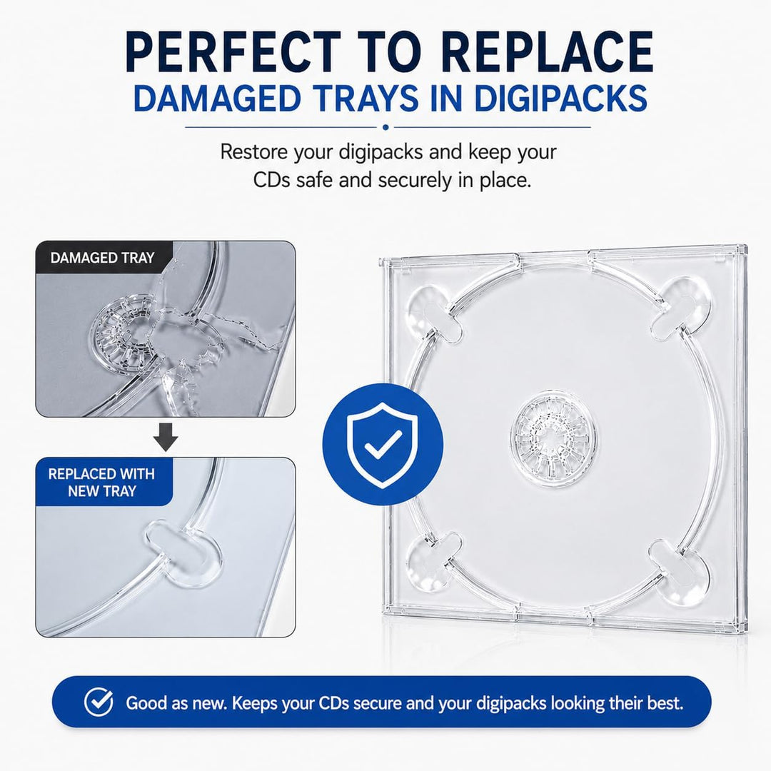 10 x Durchsichtiges CD-Disc-Digitray für Digipacks