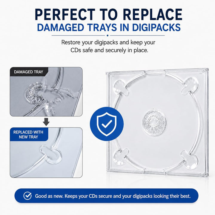 10 x Durchsichtiges CD-Disc-Digitray für Digipacks