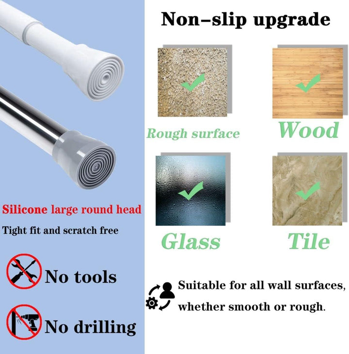 1 Stück Vorhangstange ohne Bohren Teleskopstange Verstellbare Kleiderstange für Fenster, Badezimmer,