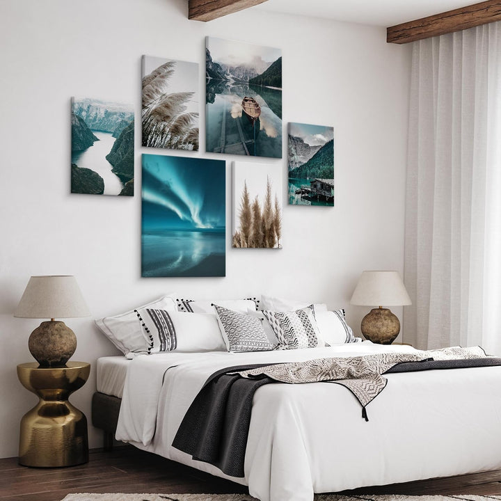 Muralo - Wandbilder Set - Leinwand Bilder Set Aufhängefertig - Bilder für Wohnzimmer Schlafzimmer -