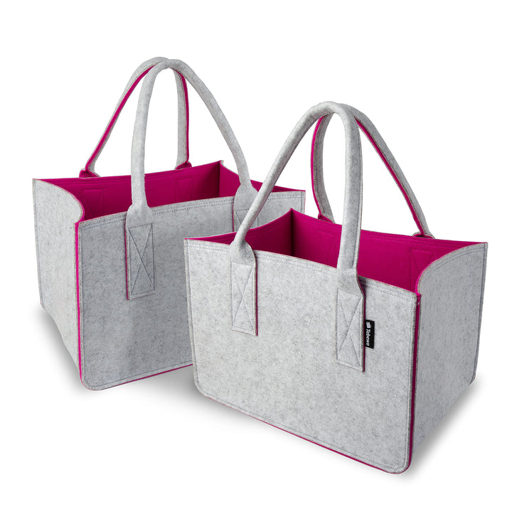 Tebewo 2er-Set Filztasche - praktische Einkaufstasche im Doppelpack - Shopping Bag - Einkaufskorb au