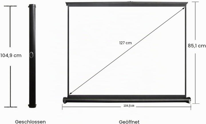 Cocar 50"(Diagonale 40" x 30") Planlage Tragbare Projektionsleinwand für Mini/Professionelle LED/LCD
