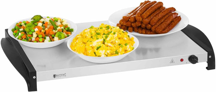 Royal Catering RCHP-400/3 Edelstahl Buffetwärmer Speisenwärmer elektrisch 3 x 2 L 400 W Acrylglasdec