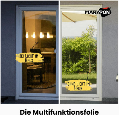 MARAPON® Sonnenschutzfolie Fenster innen [75x400 cm] Fensterfolie Sonnenschutz von innen durchsichti