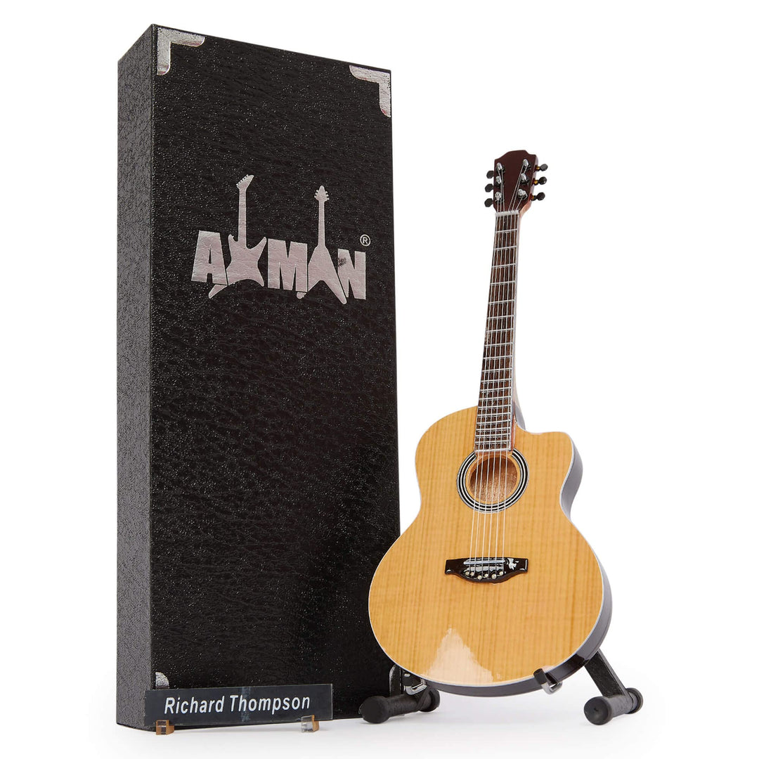 Axman Richard Thompson Miniatur-Gitarren-Nachbildung – Musikgeschenke – Handgefertigtes Ornamentmass