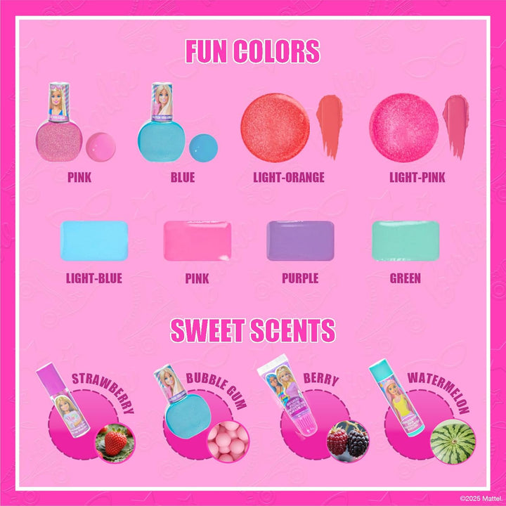 Barbie mädchen in kinder-make-up, ein wasche-paket, ein geschenk Von barbie, eine puppe, schminknumm