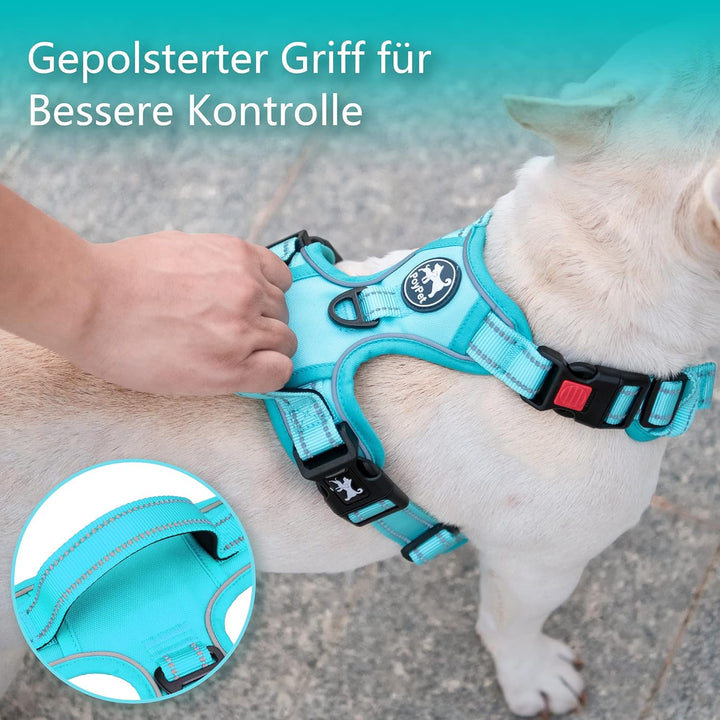PoyPet Hundegeschirr ohne Zug, Reflektierendes Hundegeschirr für mittelgrosse Hunde ohne Würgen, ver