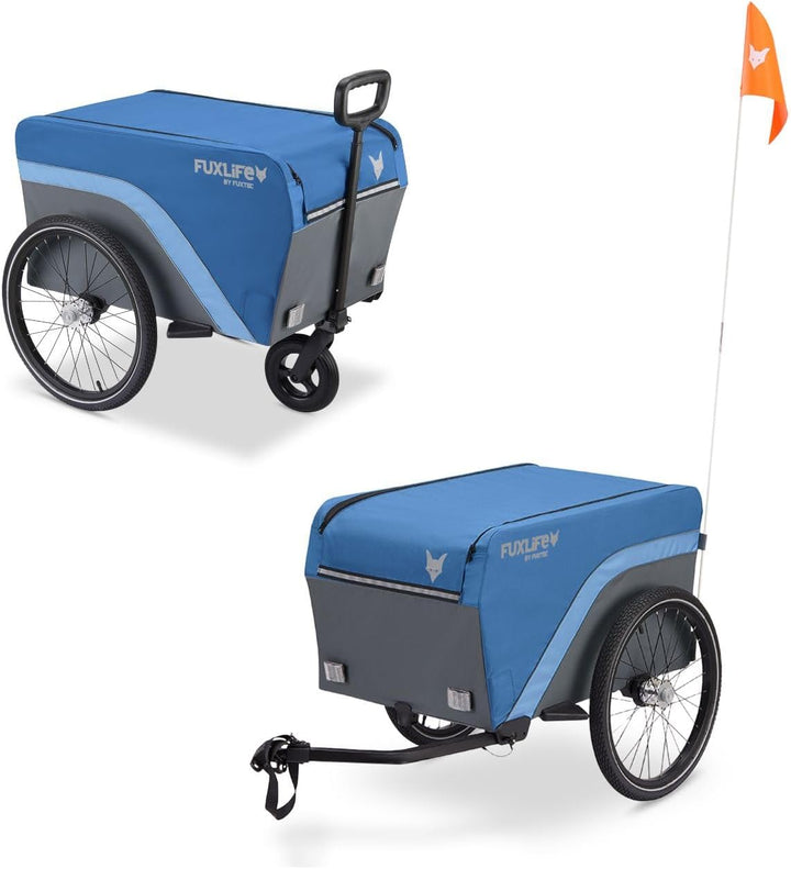 Fahrradanhänger FX-LA120 blau • 2-in-1 faltbar • 120L Lastenanhänger mit 47,8kg Zuladung • 120L Pack