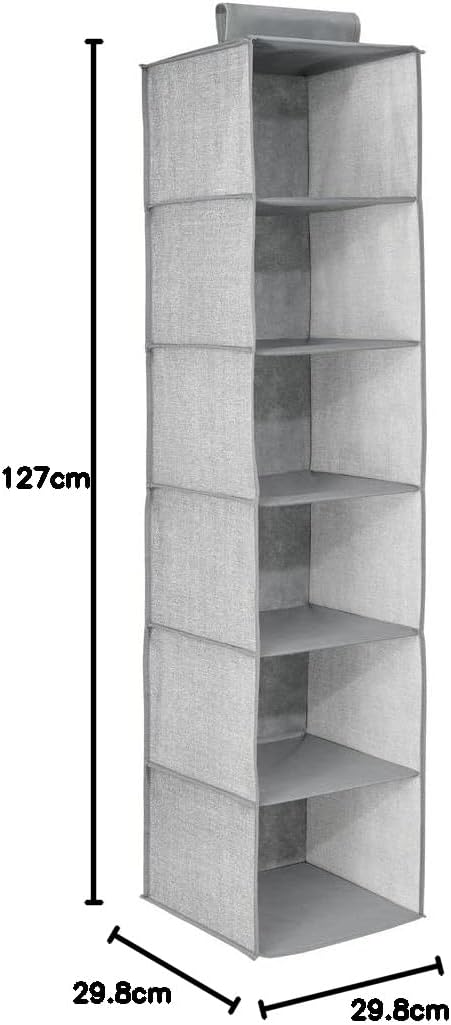 mDesign hängender Stoffschrank - der ideale Hängeschrank aus Stoff mit 6 Regalen - perfekte Hängeauf