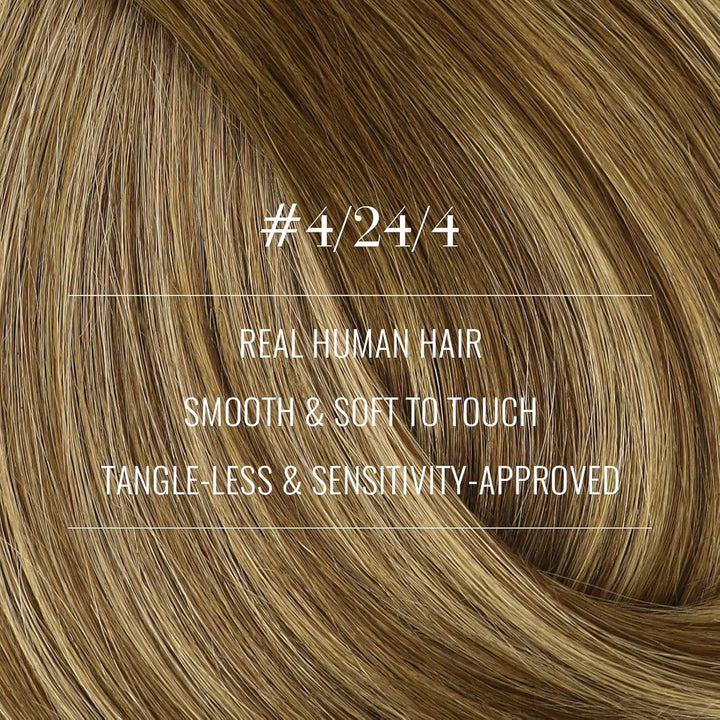 Fshine Echthaar Extensions Clip, 40cm 16 Zoll 120g 7 Stück BalayageSchokolade Braun Mxied Karamell B