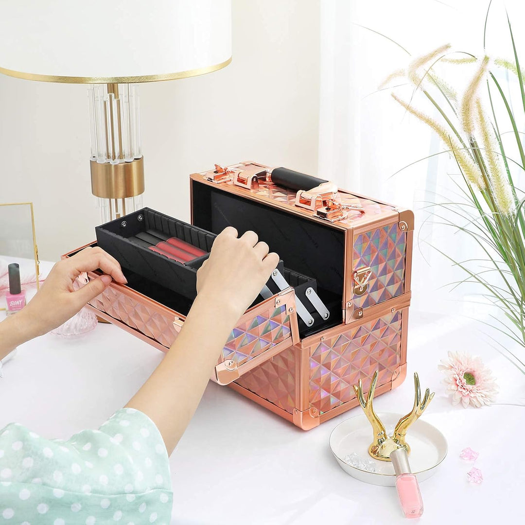 SONGMICS Kosmetikkoffer Schminkkoffer, Make-up Aufbewahrung, Organizer für die Reise, für Friseure u