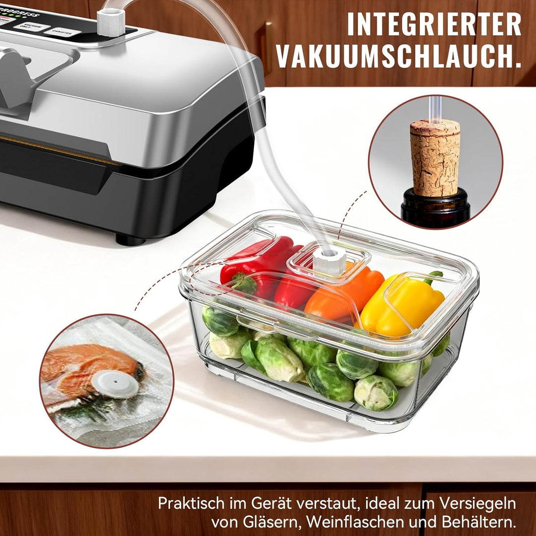 Gavasto Vakumierergerät für lebensmittel 90kPa, 9L/min Folienschweissgerät, Leistungsstarkes Vakuumi