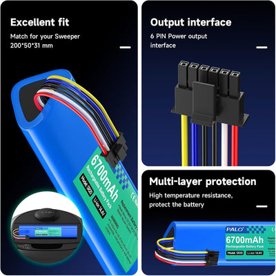 Palogreen 6700mAh Ersatzakku für Neato Botvac Connected D3 D5 D7 D3+ D5+ D6 D301 D303 D502 D701 D702